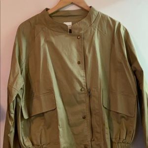 Ellison tan bomber jacket.